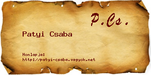 Patyi Csaba névjegykártya